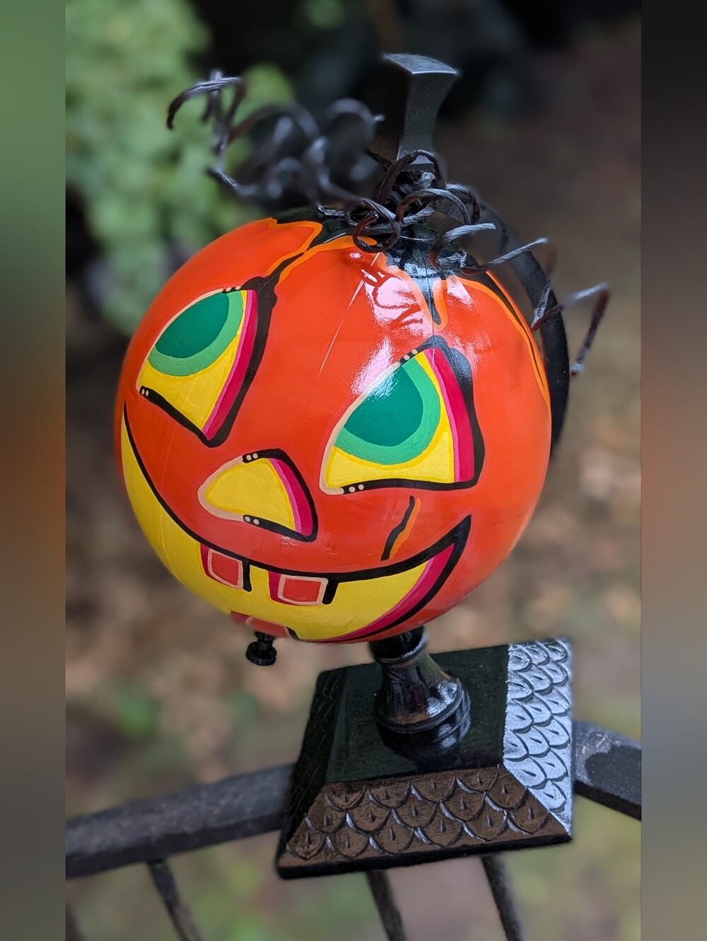 15 Inch Jill S Pumpkins Handmade Upcycled Jack O Lantern Halloween Decor